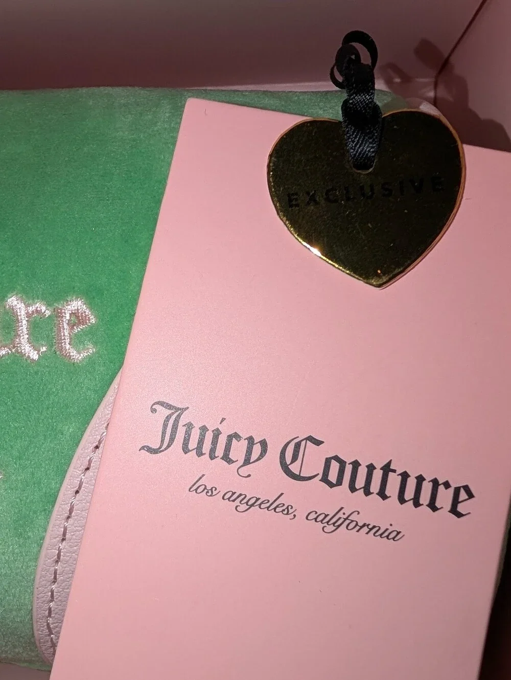 Juicy Heritage Barrel Bag Set with Strap Green Pink NWT